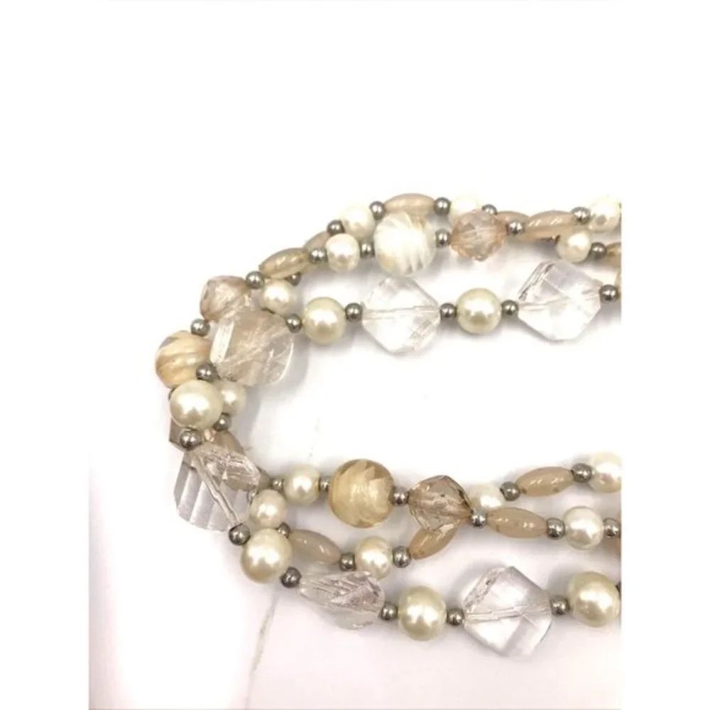 Crystal‎ Faux Pearl Beads  Statement Necklace 18